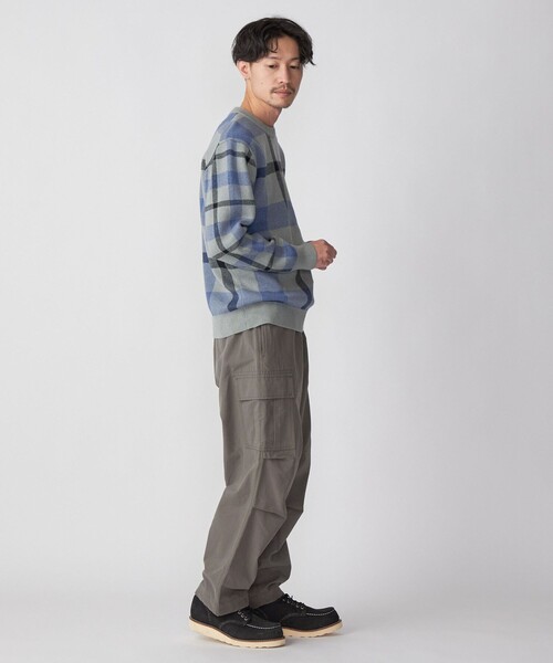 SHIPS（シップス）の「SHIPS:〈手洗い可能〉コットン カシミヤ チェック クルーネックニット（ニット/セーター・メンズ・ワイン/ブルー/グリーン/ベージュ・SMALL/MEDIUM/LARGE/X-LARGE）」の15枚目の写真