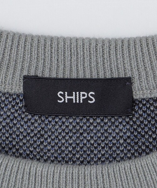 SHIPS（シップス）の「SHIPS:〈手洗い可能〉コットン カシミヤ チェック クルーネックニット（ニット/セーター・メンズ・ワイン/ブルー/グリーン/ベージュ・SMALL/MEDIUM/LARGE/X-LARGE）」の19枚目の写真