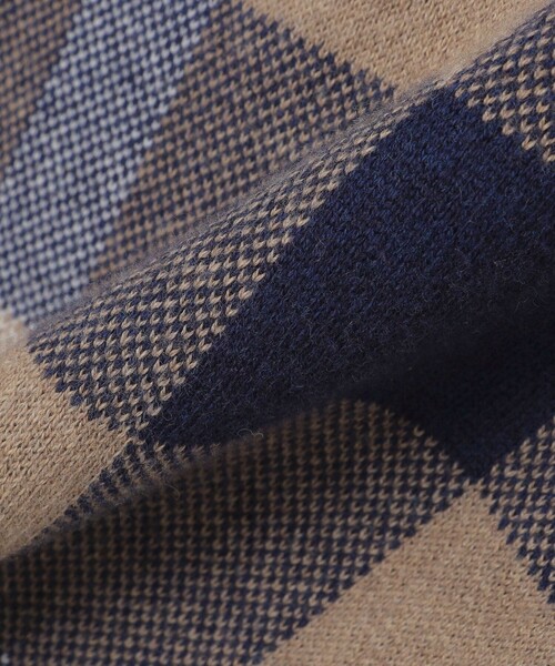 SHIPS（シップス）の「SHIPS:〈手洗い可能〉コットン カシミヤ チェック クルーネックニット（ニット/セーター・メンズ・ワイン/ブルー/グリーン/ベージュ・SMALL/MEDIUM/LARGE/X-LARGE）」の16枚目の写真