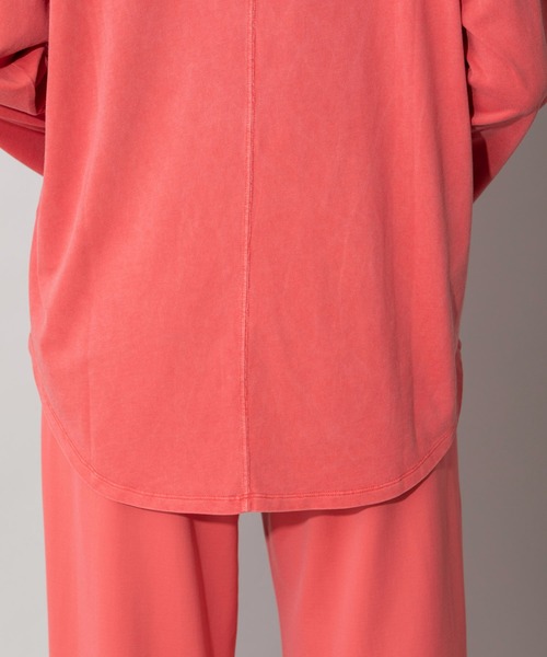 Munich（ミューニック）の「ピグメントバイオコットンジャージロゴプリントTシャツ（Tシャツ/カットソー・レディース・ホワイト/グレイッシュベージュ/ピンク/レッド・FREE）」の15枚目の写真