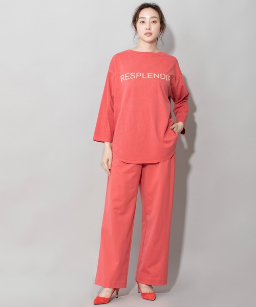 Munich（ミューニック）の「ピグメントバイオコットンジャージロゴプリントTシャツ（Tシャツ/カットソー・レディース・ホワイト/グレイッシュベージュ/ピンク/レッド・FREE）」の6枚目の写真