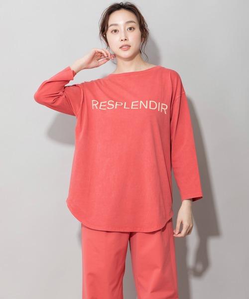 Munich（ミューニック）の「ピグメントバイオコットンジャージロゴプリントTシャツ（Tシャツ/カットソー・レディース・ホワイト/グレイッシュベージュ/ピンク/レッド・FREE）」の9枚目の写真