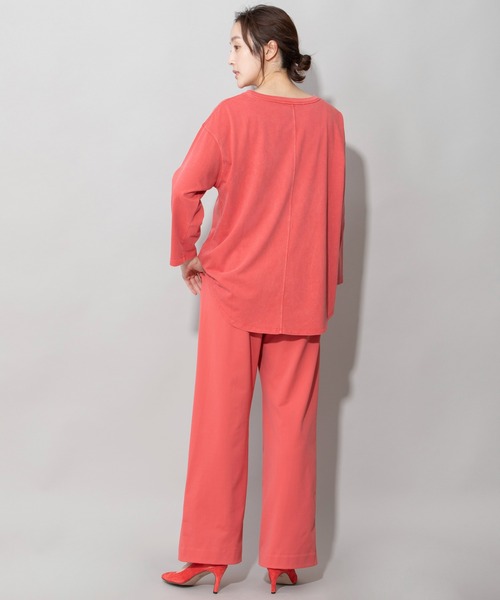 Munich（ミューニック）の「ピグメントバイオコットンジャージロゴプリントTシャツ（Tシャツ/カットソー・レディース・ホワイト/グレイッシュベージュ/ピンク/レッド・FREE）」の8枚目の写真