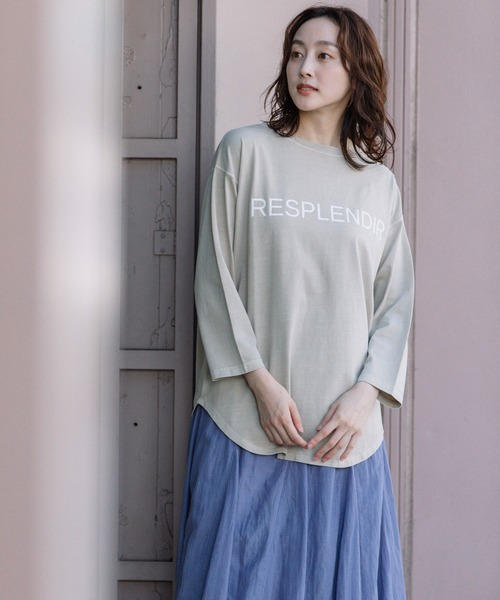 Munich（ミューニック）の「ピグメントバイオコットンジャージロゴプリントTシャツ（Tシャツ/カットソー・レディース・ホワイト/グレイッシュベージュ/ピンク/レッド・FREE）」の5枚目の写真