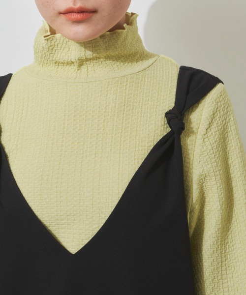 MERLOT(メルロー)の「フレアシルエットで楽に着れる レースラインジャンパースカート(ジャンパースカート・レディース・ベージュ/ブラック・FREE)」の8枚目の写真