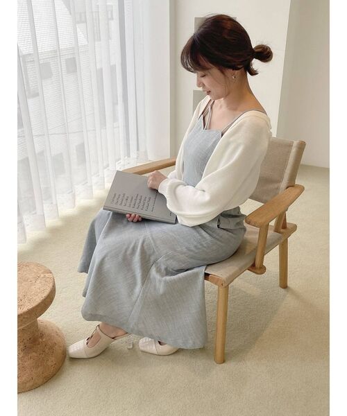 dazzlin(ダズリン)の「ビッグレースアップショートカーディガン(カーディガン/ボレロ・レディース・オフホワイト/グレー/グリーン/ネイビー・FREE)」の18枚目の写真