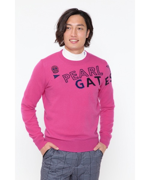 【PEARLY GATES】カシミヤ クルーネックニットプルオーバー