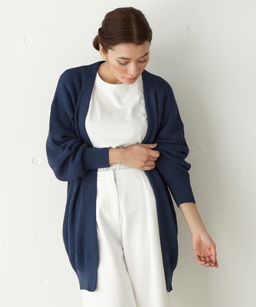 MOUSSY（マウジー）の「OVERSIZED KNIT CDK（カーディガン/ボレロ・レディース・ダークブルー/トップグレー/ライトグリーン・FREE）」の3枚目の写真