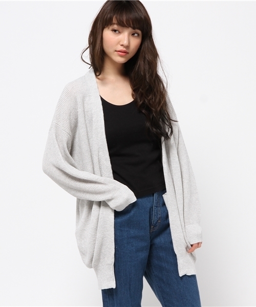 MOUSSY（マウジー）の「OVERSIZED KNIT CDK（カーディガン/ボレロ・レディース・ダークブルー/トップグレー/ライトグリーン・FREE）」の17枚目の写真