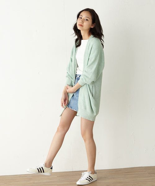 MOUSSY（マウジー）の「OVERSIZED KNIT CDK（カーディガン/ボレロ・レディース・ダークブルー/トップグレー/ライトグリーン・FREE）」の16枚目の写真