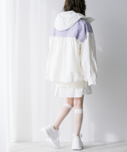 OLIVE des OLIVE（オリーブデオリーブ）の「配色マウンテンパーカー　1031070050（マウンテンパーカー・レディース・ベージュ/イエロー/オフホワイト・FREE）」の6枚目の写真