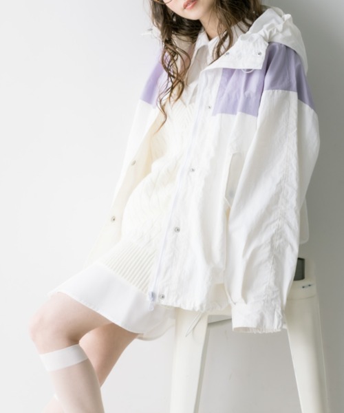 OLIVE des OLIVE（オリーブデオリーブ）の「配色マウンテンパーカー　1031070050（マウンテンパーカー・レディース・ベージュ/イエロー/オフホワイト・FREE）」の11枚目の写真