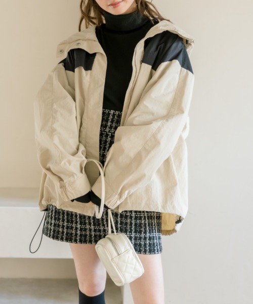 OLIVE des OLIVE（オリーブデオリーブ）の「配色マウンテンパーカー　1031070050（マウンテンパーカー・レディース・ベージュ/イエロー/オフホワイト・FREE）」の14枚目の写真