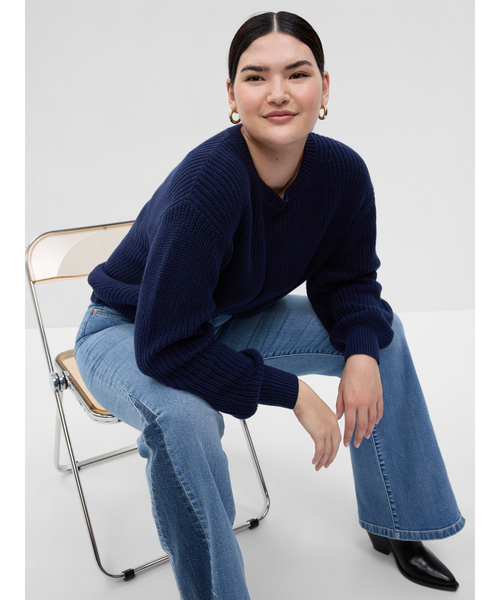 GAP（ギャップ）の「シェーカーステッチ クルーネックセーター