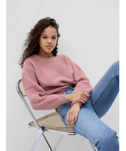 GAP(ギャップ)の「シェーカーステッチ クルーネックセーター(ニット/セーター・レディース・ネイビー/ベージュ/ピンク/ブラウン系その他/グリーン/グレー・XS/S/M/L/XL/XXS)」の6枚目の写真