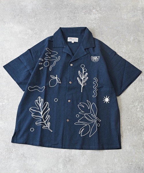 TOBILA（トビラ）の「コットンリネンボタニカル刺繍オープンカラーシャツ（シャツ/ブラウス・レディース・グレー/ナチュラル/マスタード/ネイビー・M）」の19枚目の写真