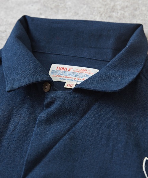 TOBILA（トビラ）の「コットンリネンボタニカル刺繍オープンカラーシャツ（シャツ/ブラウス・レディース・グレー/ナチュラル/マスタード/ネイビー・M）」の21枚目の写真