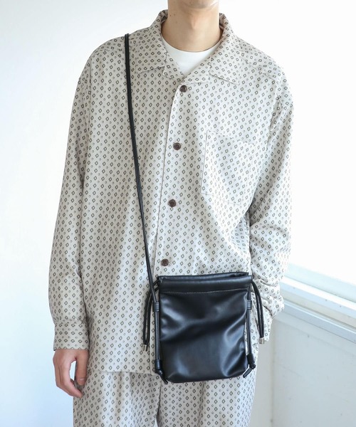 SENSE OF PLACE by URBAN RESEARCH（センスオブプレイスバイアーバンリサーチ）の「『セットアップ対応』コモンガラオープンカラールーズシャツA（シャツ/ブラウス・メンズ・ブラック/ライトカーキ/ライトベージュ・SMALL/MEDIUM/LARGE）」の13枚目の写真