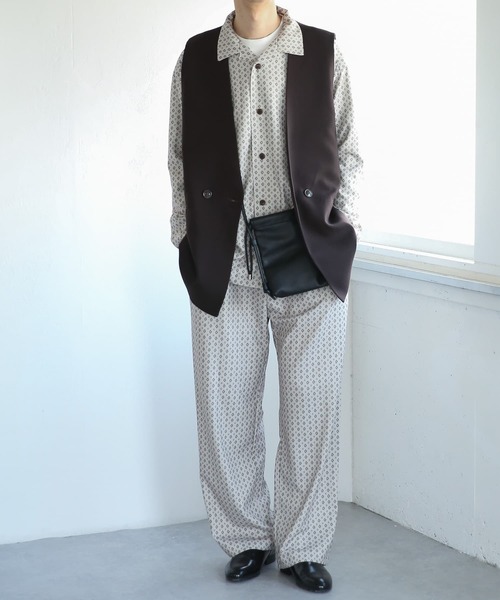 SENSE OF PLACE by URBAN RESEARCH（センスオブプレイスバイアーバンリサーチ）の「『セットアップ対応』コモンガラオープンカラールーズシャツA（シャツ/ブラウス・メンズ・ブラック/ライトカーキ/ライトベージュ・SMALL/MEDIUM/LARGE）」の20枚目の写真