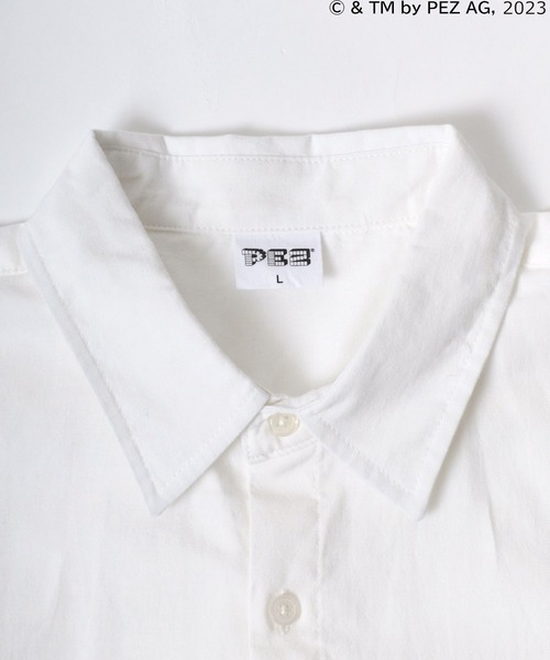 MARUKAWA（マルカワ）の「PEZ/ペッツ ワンポイントロゴ キャラクター刺繍 無地 ストライプ オーバーサイズ レギュラーカラーシャツ メンズ レディース（シャツ/ブラウス・メンズ・ブルー系その他/グリーン/ホワイト・M/L）」の10枚目の写真