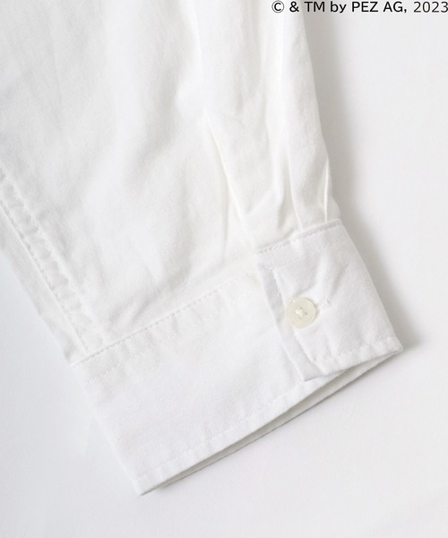 MARUKAWA（マルカワ）の「PEZ/ペッツ ワンポイントロゴ キャラクター刺繍 無地 ストライプ オーバーサイズ レギュラーカラーシャツ メンズ レディース（シャツ/ブラウス・メンズ・ブルー系その他/グリーン/ホワイト・M/L）」の12枚目の写真