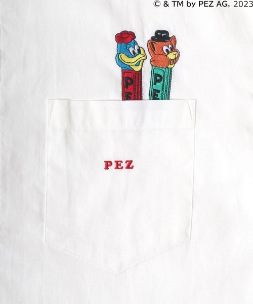 MARUKAWA（マルカワ）の「PEZ/ペッツ ワンポイントロゴ キャラクター刺繍 無地 ストライプ オーバーサイズ レギュラーカラーシャツ メンズ レディース（シャツ/ブラウス・メンズ・ブルー系その他/グリーン/ホワイト・M/L）」の14枚目の写真