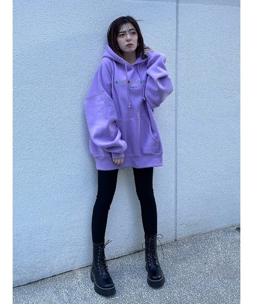 ENVYM（アンビー）の「カラーエンブロイダリールーズＰＯ（パーカー・レディース・ホワイト/パープル/ブルー/ブラック・FREE）」の8枚目の写真