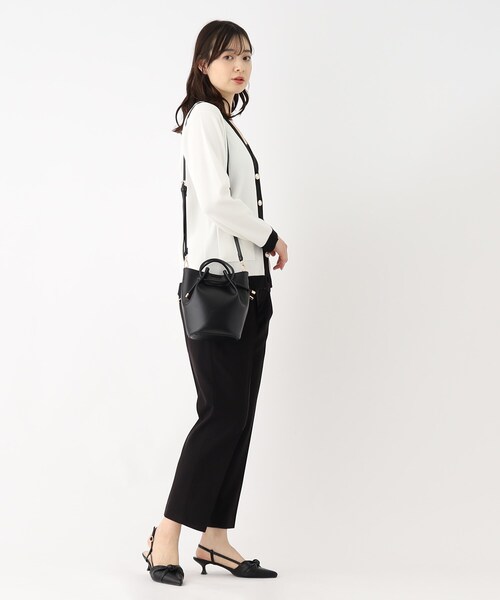 index（インデックス）の「◆巾着型ミニショルダー（ショルダーバッグ・レディース・ライトパープル/ブラック/オフホワイト・00）」の5枚目の写真