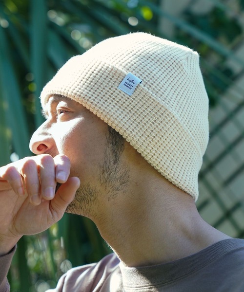 BAYFLOW（ベイフロー）の「ワッフルニットワッチ（ニットキャップ/ビーニー・メンズ・ブラック/オレンジ/ナチュラル/アクア/クリアブルー/グレー/オレンジ系その他2・FREE）」の4枚目の写真