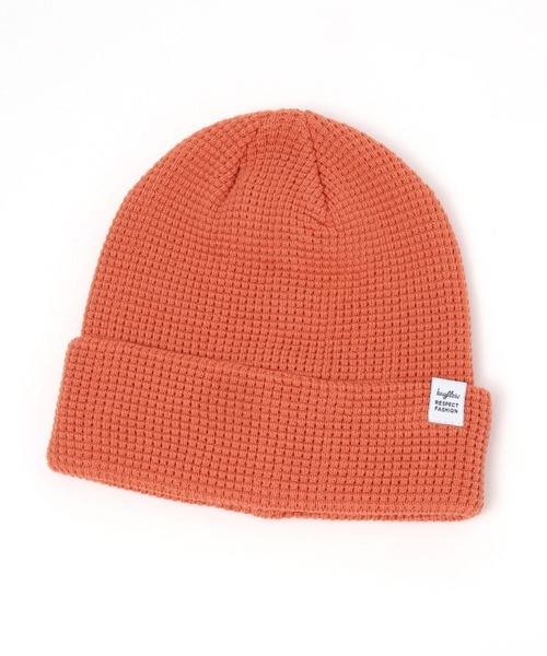 BAYFLOW（ベイフロー）の「ワッフルニットワッチ（ニットキャップ/ビーニー・メンズ・ブラック/オレンジ/ナチュラル/アクア/クリアブルー/グレー/オレンジ系その他2・FREE）」の7枚目の写真