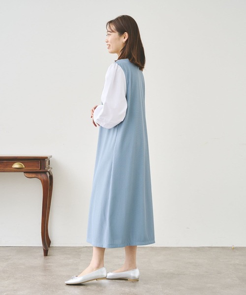 Chez toi(シェトワ)の「袖布帛カットワンピース(ワンピース・レディース・カーキ/ブラック/ブルー・FREE)」の16枚目の写真