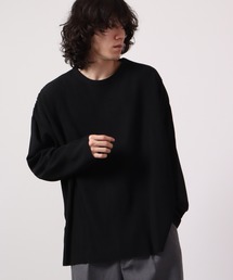 Bling Leads クレープBIGクルーネック長袖Tee