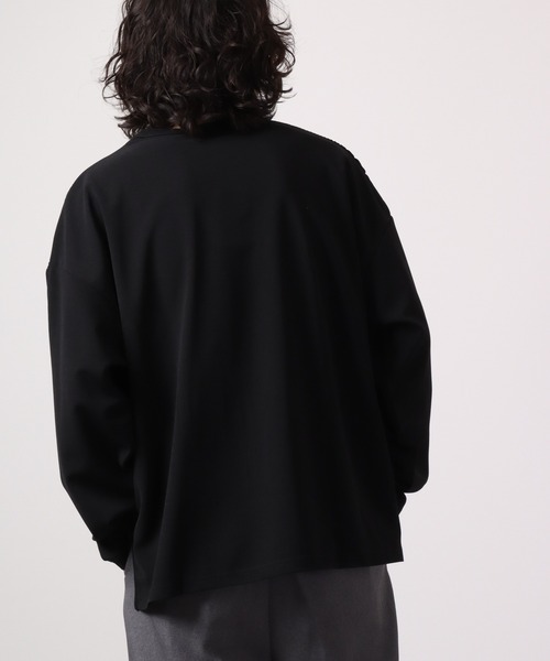 Bling Leads（ブリングリーズ）の「Bling Leads クレープBIGクルーネック長袖Tee（Tシャツ/カットソー・メンズ・ブラック/グレイッシュベージュ・M/L）」の5枚目の写真