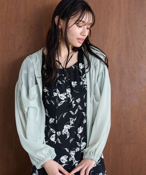 mysty woman（ミスティウーマン）の「［追加4］楊柳シアーパーカー　193459（パーカー・レディース・ライトベージュ/ホワイト系その他/ブラック/ライトグリーン/ダークグリーン/モカ/ライトピンク/オレンジ・FREE）」の15枚目の写真