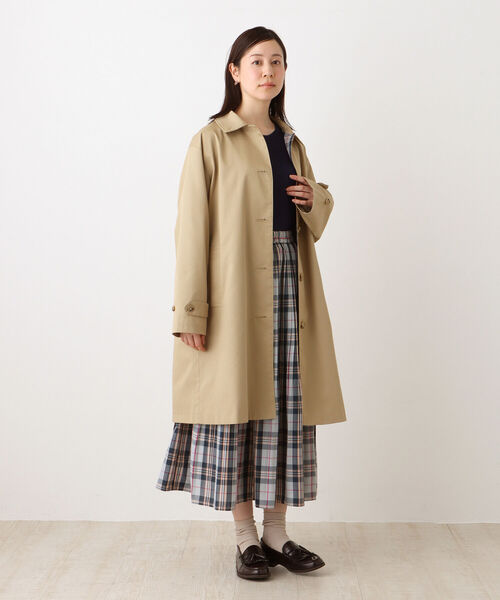 Afternoon Tea（アフタヌーンティー）の「タータンチェック柄ステンカラーコート（ステンカラーコート・レディース・ベージュ/カーキ・MEDIUM）」の5枚目の写真