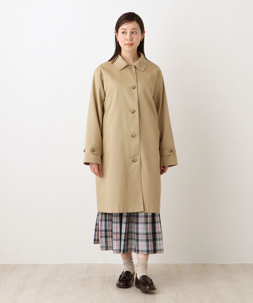 Afternoon Tea（アフタヌーンティー）の「タータンチェック柄ステンカラーコート（ステンカラーコート・レディース・ベージュ/カーキ・MEDIUM）」の9枚目の写真