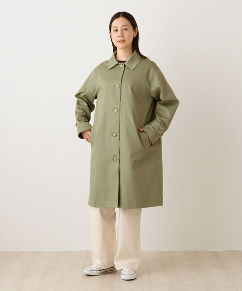 Afternoon Tea（アフタヌーンティー）の「タータンチェック柄ステンカラーコート（ステンカラーコート・レディース・ベージュ/カーキ・MEDIUM）」の6枚目の写真