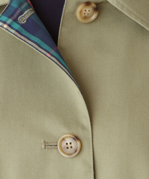 Afternoon Tea（アフタヌーンティー）の「タータンチェック柄ステンカラーコート（ステンカラーコート・レディース・ベージュ/カーキ・MEDIUM）」の4枚目の写真