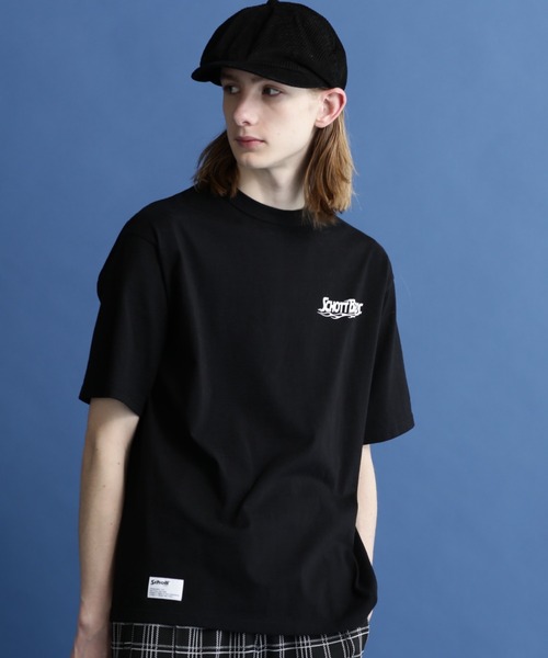 schott（ショット）の「Schott/ショット/SS T-SHIRT "FIRE SCRIPT"/"ファイア スクリプト" Tシャツ（Tシャツ/カットソー・メンズ・オフホワイト/サックスブルー/ブラック/オレンジ・M/XL/L/2XL）」の12枚目の写真