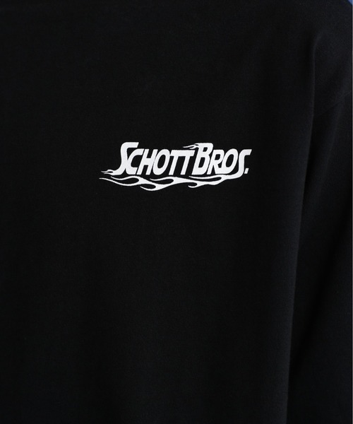 schott（ショット）の「Schott/ショット/SS T-SHIRT "FIRE SCRIPT"/"ファイア スクリプト" Tシャツ（Tシャツ/カットソー・メンズ・オフホワイト/サックスブルー/ブラック/オレンジ・M/XL/L/2XL）」の16枚目の写真