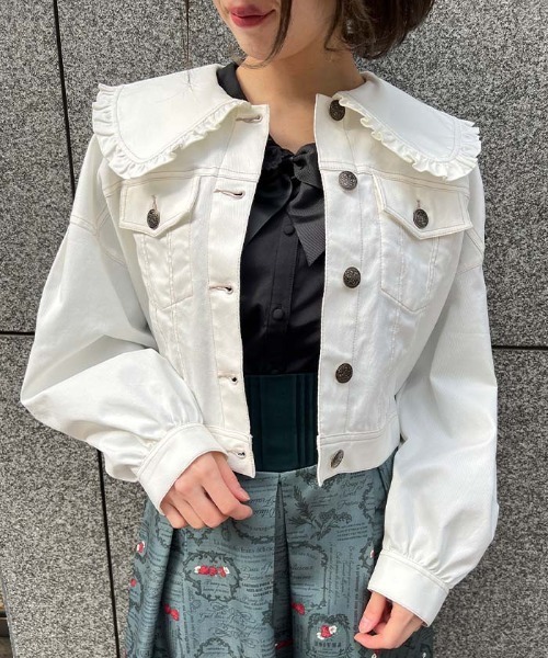 axes femme POETIQUE(アクシーズファムポエティック)の「ビッグ襟ショートブルゾン(ブルゾン・レディース・キナリ/その他/ブラック・MEDIUM)」の13枚目の写真