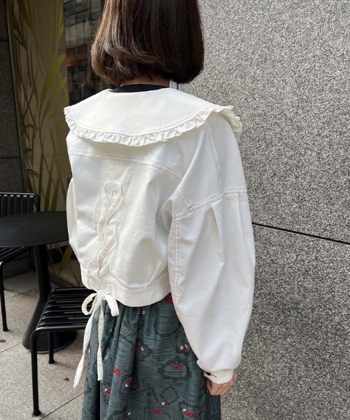 axes femme POETIQUE(アクシーズファムポエティック)の「ビッグ襟ショートブルゾン(ブルゾン・レディース・キナリ/その他/ブラック・MEDIUM)」の18枚目の写真