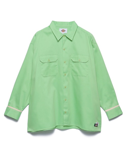 Dickies（ディッキーズ）の「【Dickies】長袖 ワイド ワークシャツ / 両胸ポケット / ディッキーズ（シャツ/ブラウス・メンズ・ブラック/ピンク系/オレンジ/ミント・S/M/L）」の6枚目の写真