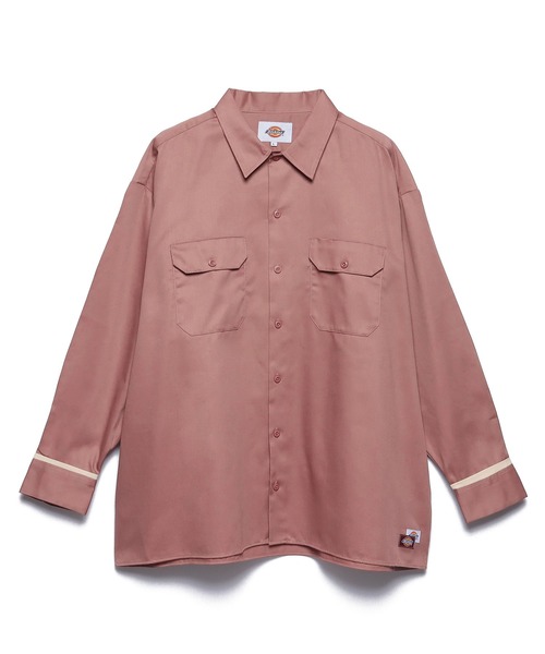 Dickies（ディッキーズ）の「【Dickies】長袖 ワイド ワークシャツ / 両胸ポケット / ディッキーズ（シャツ/ブラウス・メンズ・ブラック/ピンク系/オレンジ/ミント・S/M/L）」の7枚目の写真