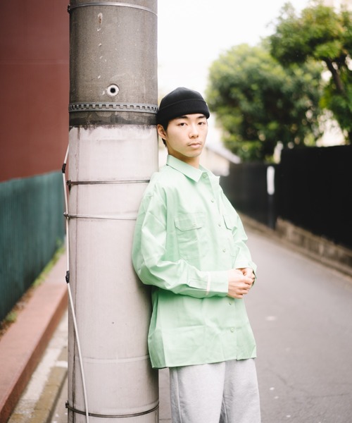Dickies（ディッキーズ）の「【Dickies】長袖 ワイド ワークシャツ / 両胸ポケット / ディッキーズ（シャツ/ブラウス・メンズ・ブラック/ピンク系/オレンジ/ミント・S/M/L）」の18枚目の写真