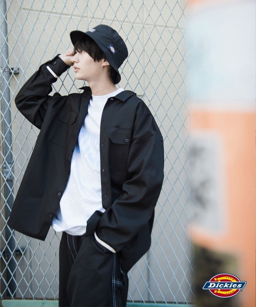 Dickies（ディッキーズ）の「【Dickies】長袖 ワイド ワークシャツ / 両胸ポケット / ディッキーズ（シャツ/ブラウス・メンズ・ブラック/ピンク系/オレンジ/ミント・S/M/L）」の21枚目の写真