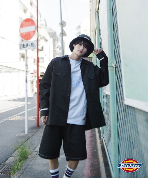 Dickies（ディッキーズ）の「【Dickies】長袖 ワイド ワークシャツ / 両胸ポケット / ディッキーズ（シャツ/ブラウス・メンズ・ブラック/ピンク系/オレンジ/ミント・S/M/L）」の22枚目の写真