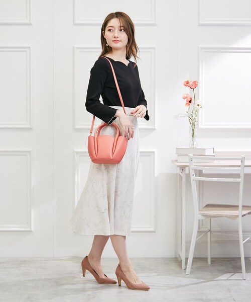 couture brooch（クチュールブローチ）の「◆スカラップミニバッグ（ショルダーバッグ・レディース・ブラック/アイボリー/ベビーピンク・00）」の21枚目の写真