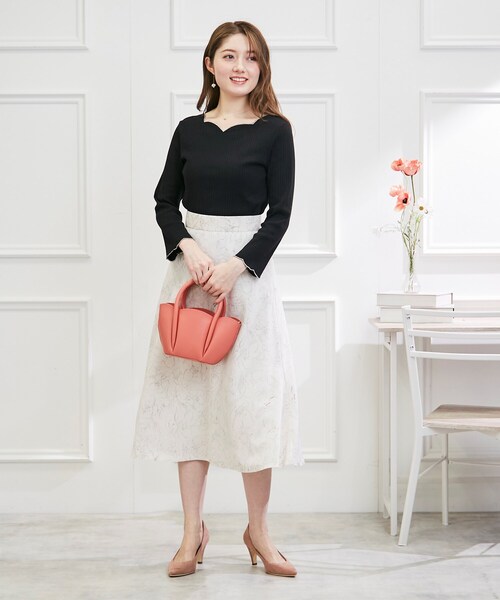 couture brooch（クチュールブローチ）の「◆スカラップミニバッグ（ショルダーバッグ・レディース・ブラック/アイボリー/ベビーピンク・00）」の22枚目の写真