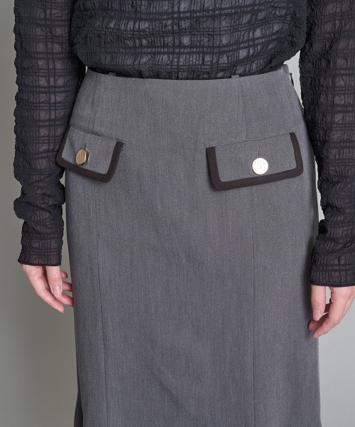 A de a.v.v（アードアー・ヴェ・ヴェ）の「（セットアップ可）サス付きハイウエストマーメイドスカート（スカート・レディース・グレー/ブルー・SMALL/MEDIUM/36/38）」の10枚目の写真